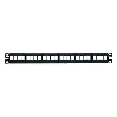 Panel de Parcheo Modular Keystone (Sin Conectores), de 24 Puertos, Espacio Para Identificación con Etiqueta Adhesiva, 1UR