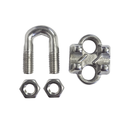 Nudo/ Perro/ Abrazadera Acero Forjado para Cable de 1/4", Acero Inoxidable.