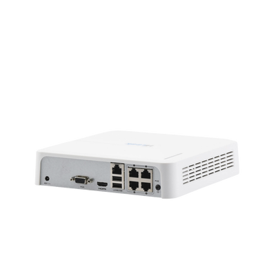 NVR 4 Megapixel (Compatibles con Cámaras AcuSense) / 4 Canales IP / 4 Puertos PoE+ / 1 Bahía de Disco Duro / Salida en Full HD