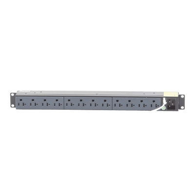PDU Básico para Distribución de Energía, Enchufe de Entrada NEMA 5-15P, Con 12 Contactos NEMA 5-20R, Instalación Horizontal de 19in, 1UR, 15 Amp, 120 Vca