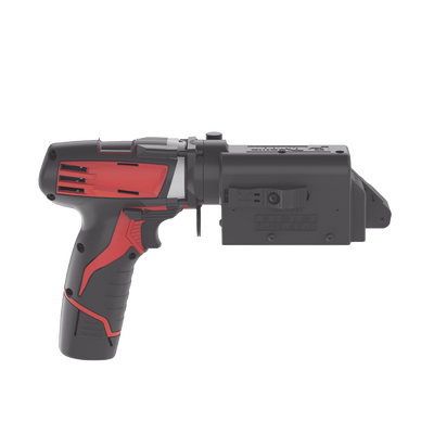 Herramienta de Corte para Cinchos y Flejes Pan-Steel™, Color Negro, Opera a Batería, Cabezal de Giro de 360º con Tensión Controlada