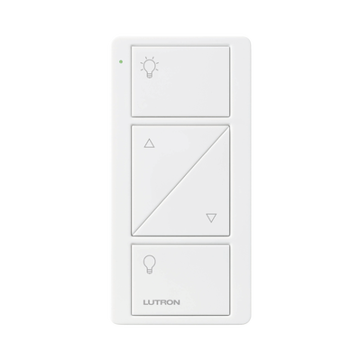 Control remoto PICO 3 botones encender/apagar, subir/bajar intensidad, color blanco, complemente con un atenuador Caseta, RA2, RadioRa2.