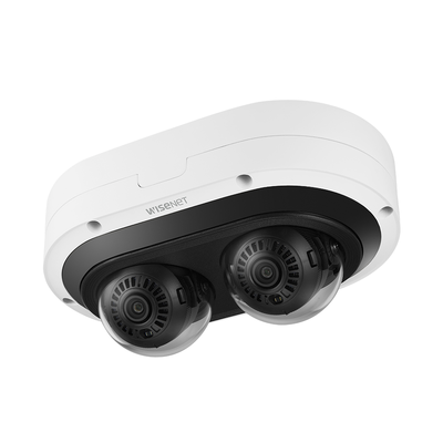 Camara Multi sensor IP 6MP x 2 CH con Inteligencia Artificial / Lente Mot. 3.54 a 6.69mm / WDR 120dB / H.265 / RanuraSD / Protección IP67 IK10 NEMA4X / IR 25m