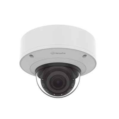 Cámara Domo 2MP Solid EDGE / Wisenet WAVE embebido / Antivandalica / Lente Motorizado de 4.38 A 9.33mm / P-Iris / WDR 120dB / 2TB SSD / IP66, IP67, IK10+, NEMA4X, IP6K9K