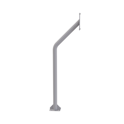 Base tipo tubular para instalación de cubierta BASEINT de videoporteros o interfones IP Fanvil y Grandstream, altura de 1.2 metros, pintura electrostática color gris.