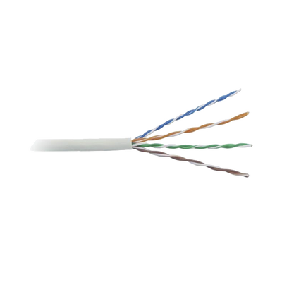 Cable Cat5e de alto rendimiento certificaciones ETL, UL, de 500 ft ( 152.5 m ) de color Blanco, para aplicaciones en video vigilancia, redes de datos. Uso Interior.