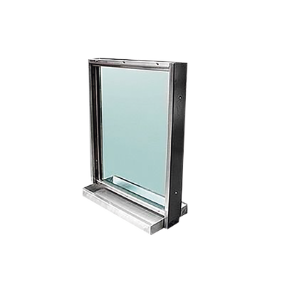Ventana blindada Nivel V / Acero Inoxidable / 51mm / Charola pasa documentos / 90cm x 70cm.