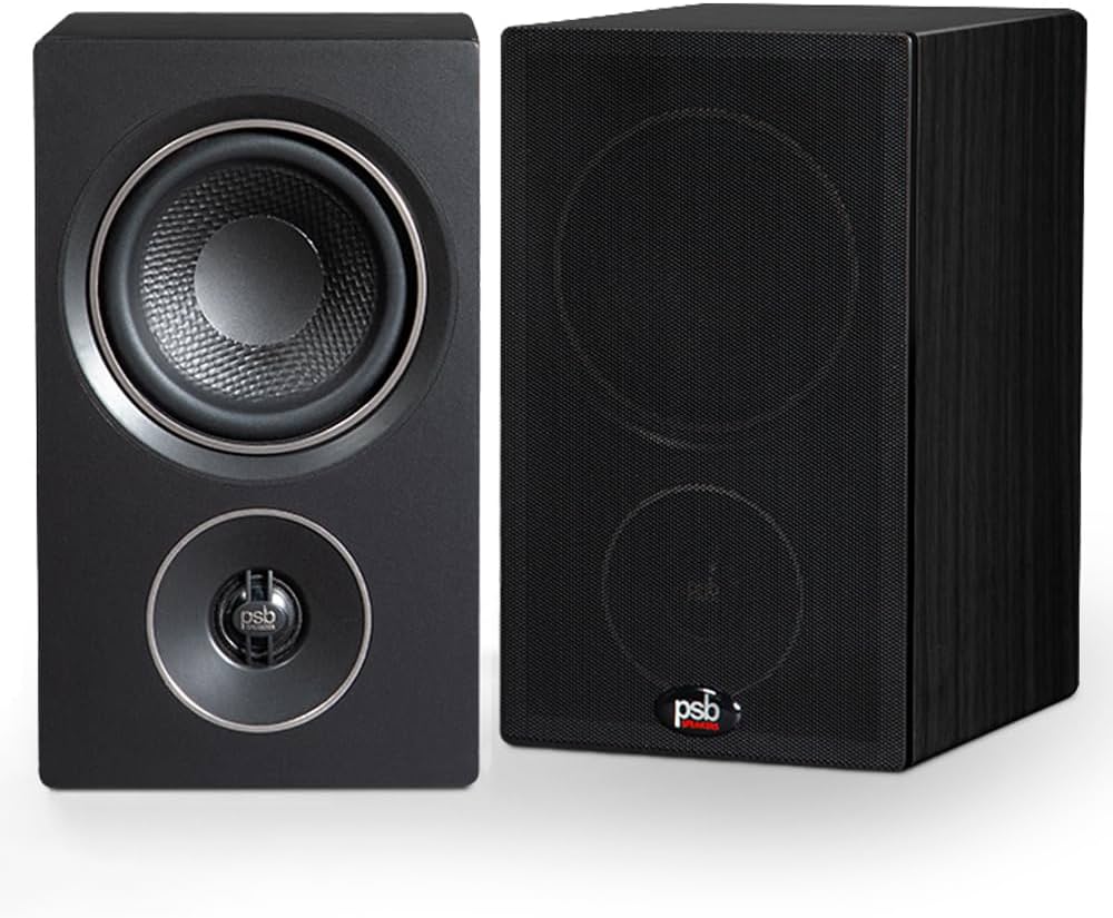 PSB Alpha P3 Altavoz de Estantería 80W Tweeter ¾, Woofer 4" Diseño Bass Reflex conector chapados en oro. Acabado Negro. 1Par