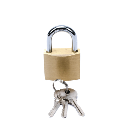 Candado de Latón Cuerpo 30 x 30 mm Con 3 Llaves. Diam. de Perno: 5.2 mm