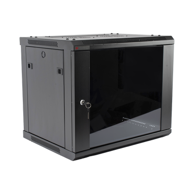 Gabinete PRECISION, Con Puerta de Cristal Templado, de 19in, 9UR, 450mm de Profundidad, Color Negro