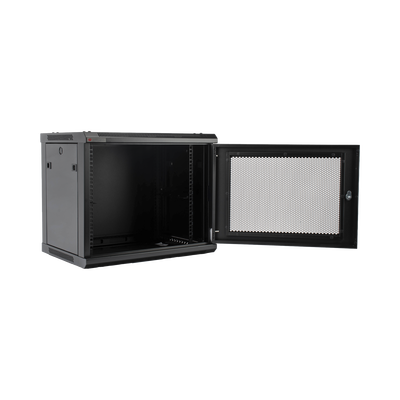 Gabinete PRECISION, Con Puerta Perforada, de 19in, 9UR, 450mm de Profundidad, Color Negro