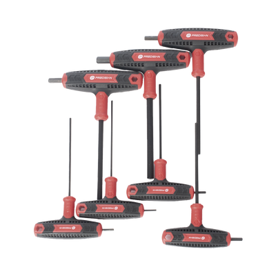 Juego de 7 Llaves Hexagonales ( Allen ) Milimétricas con Mango T.