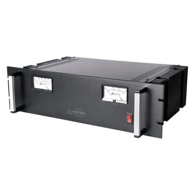 Fuente de poder 13.8Vcc, 35A, lineal regulada con circuito cargador de baterías, para instalación en rack