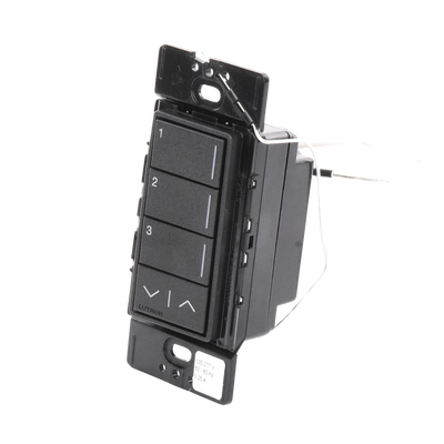 (RadioRa3) Botonera Sunnata Negro 3 escenas y 2 botones subir/bajar para Radio RA3, programe escenas diferentes en cada botón.