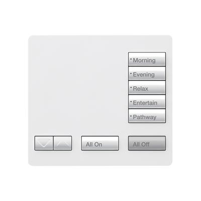 Teclado seetouch, sobre mesa 5 botones, Botonera Retroiluminada / programe escenas diferentes en cada botón.