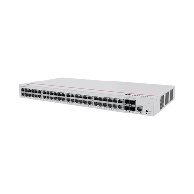 Switch de Acceso Gigabit Administrable PoE Capa 2 / 48 puertos 10/100/1000 Mbps (PoE) / 4 Puertos 1GE SFP Uplink / ERPS / IMGP Snooping / DHCP Snooping / PoE Perpetuo / 380W / Administración Nube Gratis