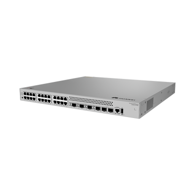 Switch Empresarial Core Gigabit Administrable Capa 3 / 24 Puertos 10/100/1000 Mbps / 4 Puertos 10GE SFP+ Uplink / 2 Puertos 10GE SFP+ (Stack) / ERPS / Ruteo Dinamico (RIP, OSPF, IS-IS y BGP) / iStack / Administración Nube Gratis