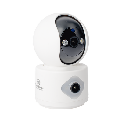 Camara doble lente 3mp| Wifi| autoseguimiento| Detección de movimiento| audio de 2 vias| almacenamiento hasta 128GB