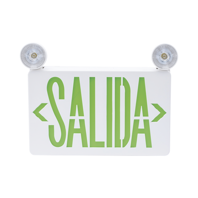 Letrero de Emergencia LED DUAL de SALIDA con Luz de Emergencia/Montaje Universal (pared, lateral o Techo)/Batería de Respaldo Incluida