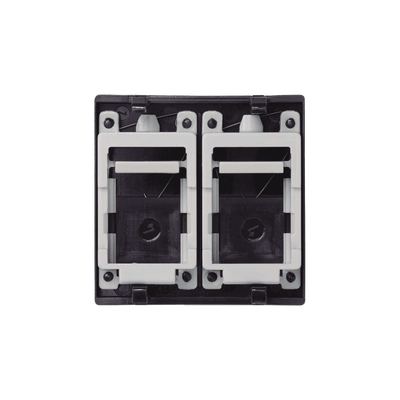 Módulo Color Grafito con 2 Espacios para Jack Keystone con Guardapolvo para las cajas de escritorio Ofiblock y Teleblock / (KB76/14)