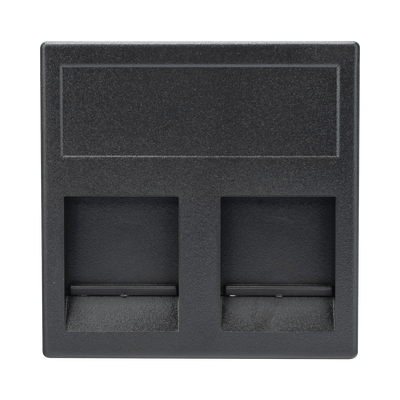 Módulo Color Grafito con 2 Espacios para Jack Keystone con Guardapolvo para las cajas de escritorio Ofiblock y Teleblock / (KB76/14)