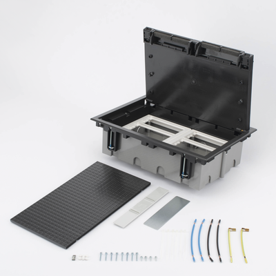 Caja Para Instalación en Piso Falso para Voz, Datos o Contactos Eléctricos / Capacidad para 6 Módulos / Espacio Embellecedor en la Tapa / Profundidad Ajustable de 90 a 120 mm / Los Módulos se Adquieren Aparte / (SF610/14CY)