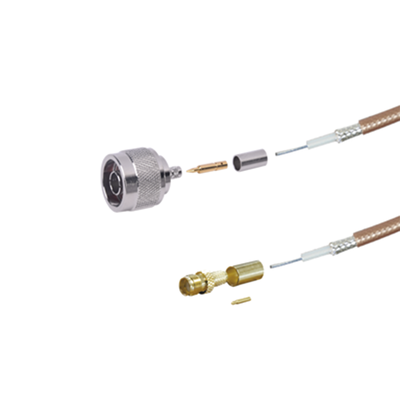 Jumper de 100 cm tipo RG-142/U con conectores N Macho y SMA Hembra Inverso (Hasta 8 GHz).