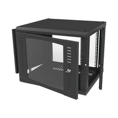 Gabinete para Montaje en Pared Fijo, con 9 Unidades de Rack, de 19in, Puerta de Cristal Templado, Fabricado en Acero