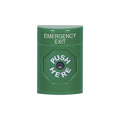 Botón de Salida de Emergencia, Texto en Inglés, Restablecimiento con Llave