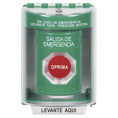 Botón Multipropósito, Salida De Emergencia, Girar Para Reset, Español, Cubierta De Policarbonato, 2 Relevadores NO/NC, Interior/Exterior
