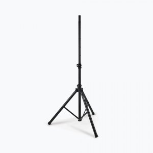 ON STAGE SS7761B Tripie de aluminio 1 3/8" , El poste y el adaptador para altavoz se pueden adaptar a altavoces con conectores de montaje de 1 3/8" o 1 1/2".  altura ajustable de 114 a 183 cm.  soporta hasta 54.43 kg. Color Negro