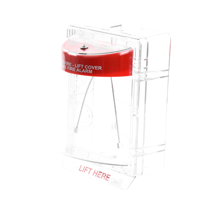 Cubierta Protectora Serie Stopper II® De Policarbonato, Con Bocina, Espaciador Transparente, Montaje en Superficie, Etiqueta en Inglés