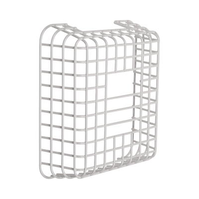 Jaula de acero FIRERAY Damage Stopper® para protección de detectores de haz óptico. Dimensiones 11.52 in (292 mm) altura x 10 in (254 mm) ancho x 3.58 in (91 mm) profundidad