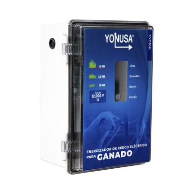 Energizador para Ganado 10,000Volts-2JOULES/ 25,000 metros lineales de protección / Cercas Electrificadas