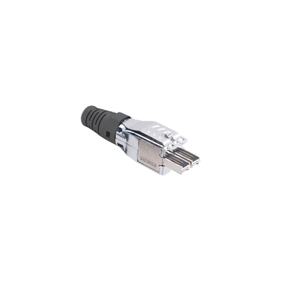 Plug TERA de 4 pares, Compatible con cable solido de 0.64 - 0.55mm (22 - 23 AWG) S/FTP y F/FTP, Color negro