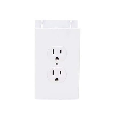 Contacto eléctrico doble, soporte y tapa color blanco de PVC auto extinguible, para canaleta TEK100 (5591-10200)