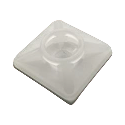 Base Autoadherible para Cinchos Práctica y Eficiente para la Organización y Fijación de Cables, Fabricada en Nylon Resistente y de Color Natural con una Medida de 19x19 mm, Paquete con 100 Piezas (4210-00001)