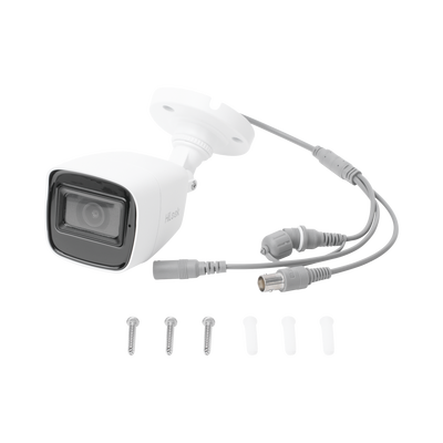 Bala TURBOHD 2 Megapíxel (1080p) / Gran Angular 106° / Lente 2.8 mm / Audio por Coaxitron / 30 mts IR EXIR / Exterior IP66 / 4 Tecnologías / dWDR