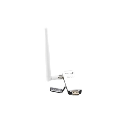 Adaptador USB inalámbrico de alta ganancia N 150 Mbps 2.4 GHz con 1 antena desmontable de 4dBi