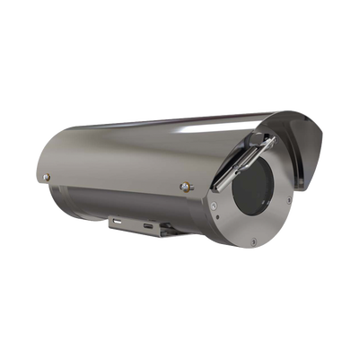 Camara IP Zoom con gabinete antiexplosion 2MP, 32X, IP68, WiseStream II / conexion de fibra optica monomodo