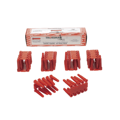 Taquete de 1/4 plástico paquete de 100 piezas para fijar objetos con tornillo en muros y techos de concreto o superficies sólidas, compatible con tornillo TH10X de 10 x 1 1/2" (1103-03100)