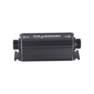 Extensor PoE / 100 Metros / Intemperie (IP66) / 60 Watts / 1 Puerto de Entrada / 1 Puerto de Salida PoE / No requiere alimentación.