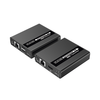 Kit extensor KVM (HDMI y USB) | 40m a 4k@30Hz | 70m a 1080P@60Hz | Cat 6, 6a y 7 | CERO LATENCIA | HDR | Salida Loop | Salida de audio de 3.5mm |