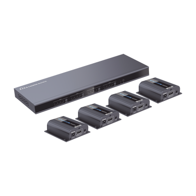 MATRICIAL Y EXTENSOR DE VIDEO HDMI 4 x 4 / 4 Entradas HDMI / 4 Salidas HDMI Loop / 4 Salidas RJ45 para Extender la señal 40 metros por salida / 1080 @ 60Hz / Conmutación por RS232, Control Remoto o Ethernet.