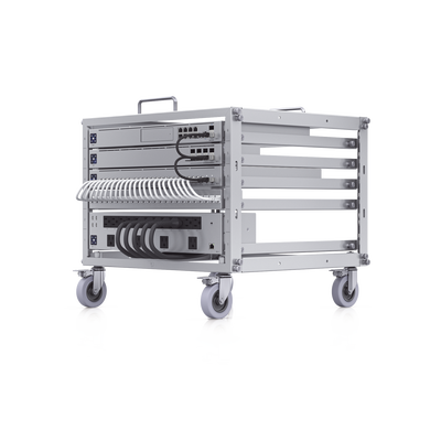 UniFi Rack Móvil de 6 Unidades, incluye 1 patchpanel de 24 puertos Gigabit, no requiere herramientas para armarse, incluye ruedas.