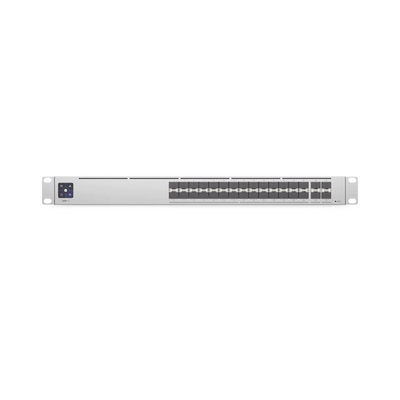 UniFi Switch PRO Aggregation Capa 3 para fibra óptica con 28 puertos SFP+ (10G) y 4 puertos SFP28 (25G), pantalla informativa