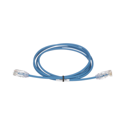 Cable de Parcheo TX6, UTP Cat6, Diámetro Reducido (28AWG), Color Azul, 15 ft