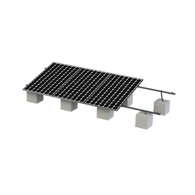 Kit Montaje para 4 Módulos de 30-35 mm espesor / Riel No.8 / Vel. de Viento Máx. 136km/h / Ajustable 20° a 45° / 5400mm Longitud