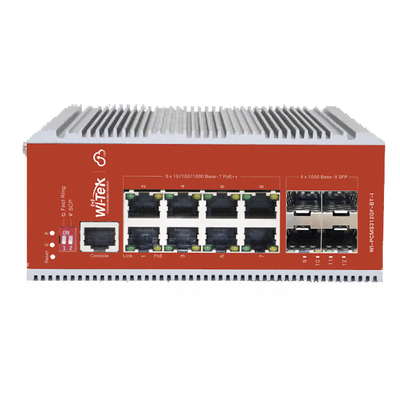 Switch L2+ PoE Industrial / Administración Cloud-Web-CLI / 8 Puertos PoE af/at/bt 100/1000 Mbps / 2 Puertos SFP Gigabit / Presupuesto PoE 460 W / Protocolo ERSP (redundancia enlaces)