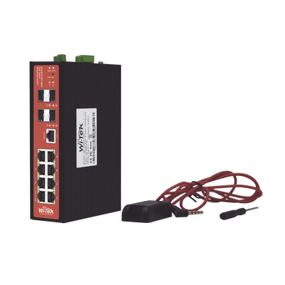 Switch Industrial 8 puertos / Administrable PoE / Puerto 1-2 PoE 24V/48V / Puertos 3-8 puertos 802.3 af/at/bt / Presupuesto máx 240 W